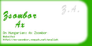 zsombor ax business card